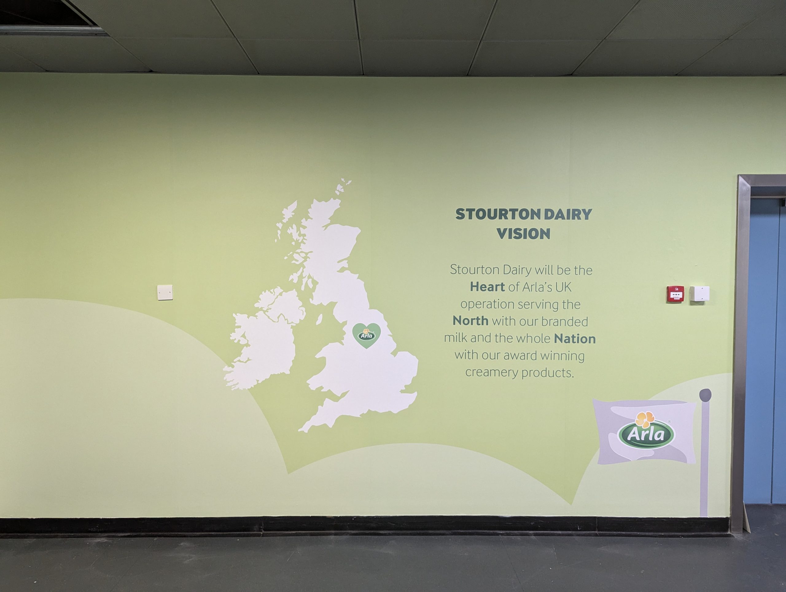 workplace wall graphics at Arla Stourton Dairy
