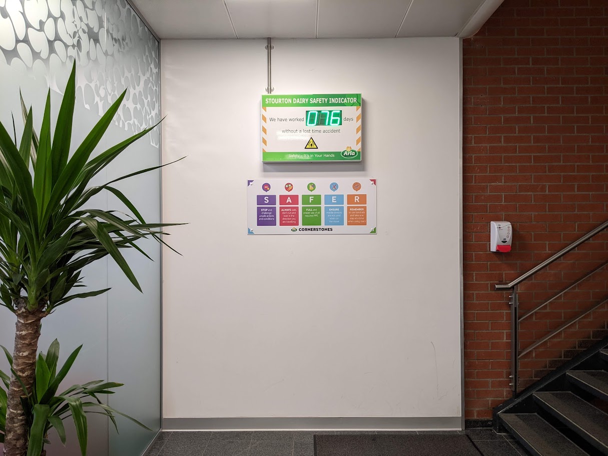 safety indicator on blank wall